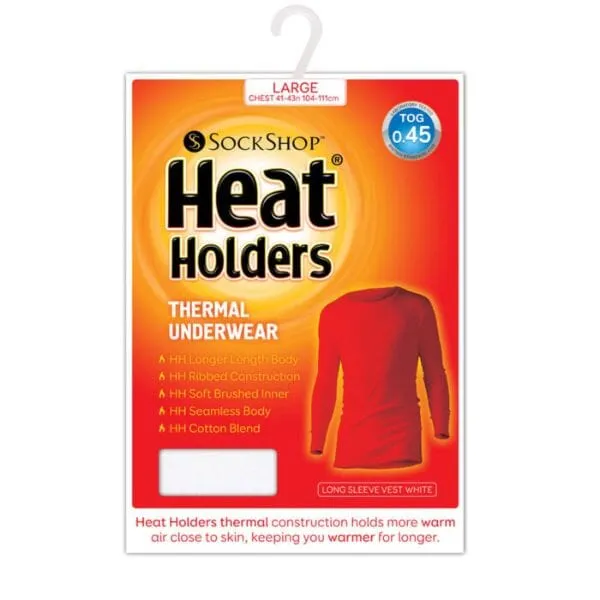 חולצה תרמית לבנה לגברים  Heat Holders Thermal Underwear BTVHH93WT White