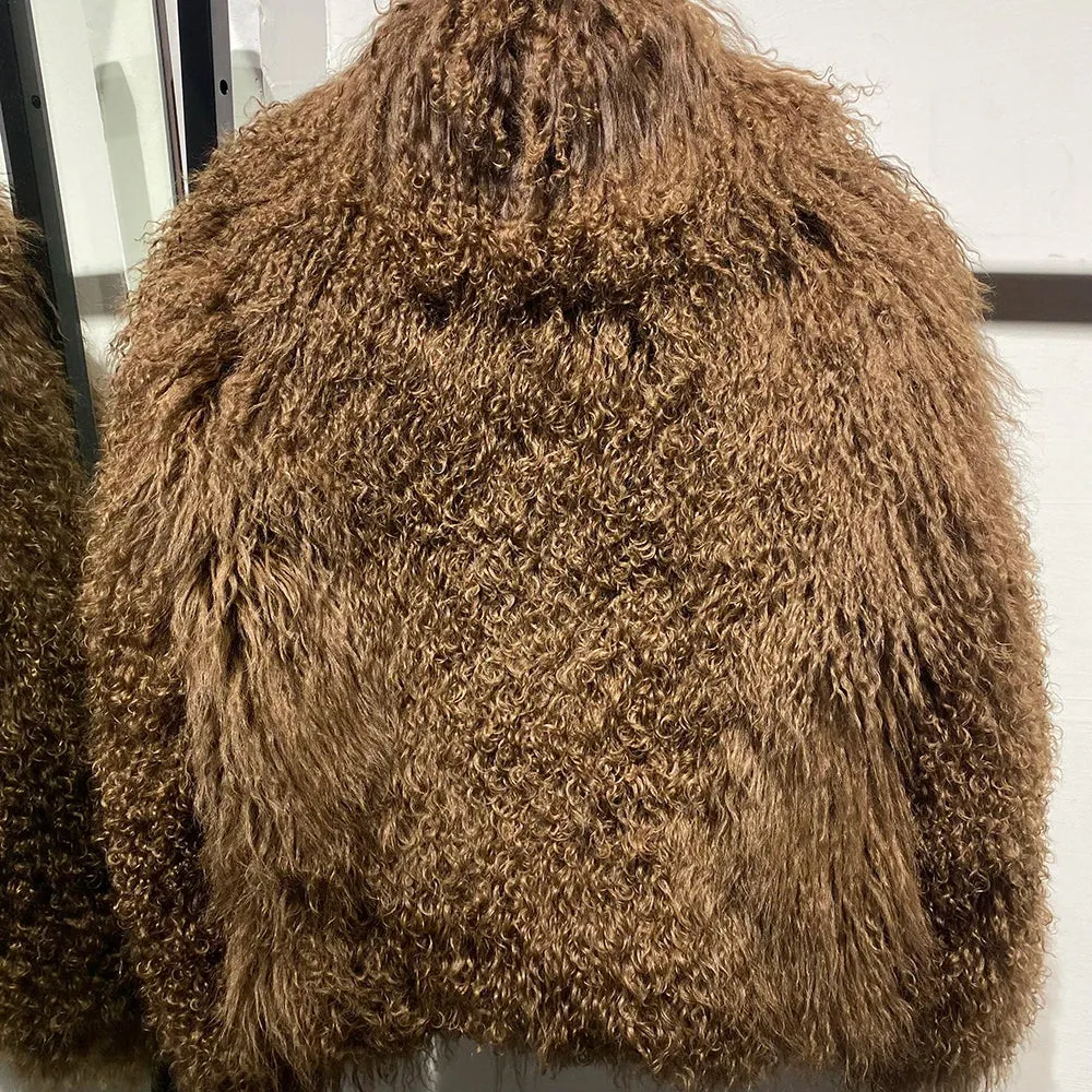 100% Genuine Mongolian Lamb Fur Coat