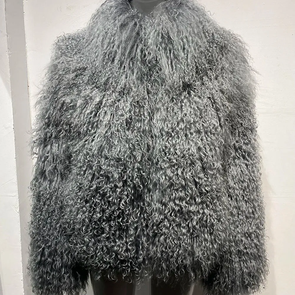100% Genuine Mongolian Lamb Fur Coat