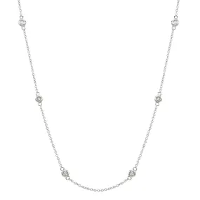 14k White Gold Diamond Chain Layering Necklace