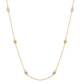 14k Yellow Gold Diamond Chain Layering Necklace