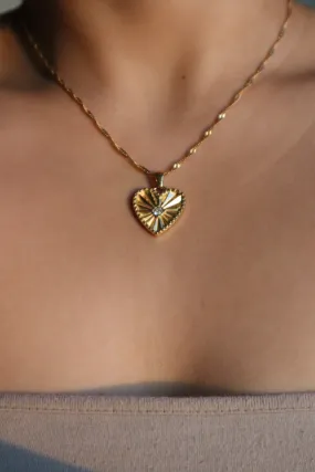 18K Gold Stainless Steel Heart Necklace