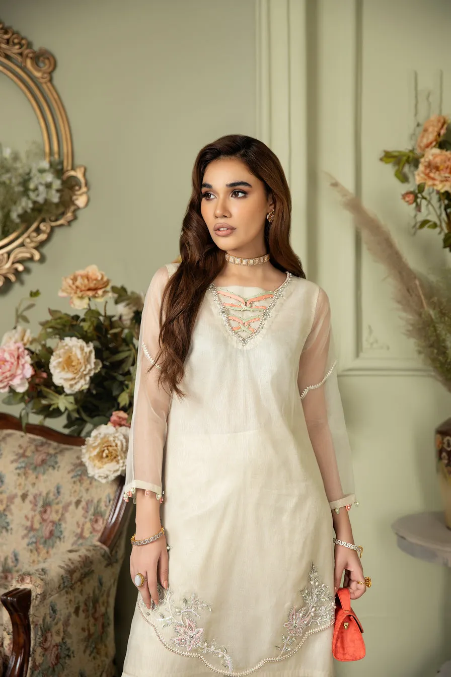 2pc Chiffon Handwork Cape by Ain 28