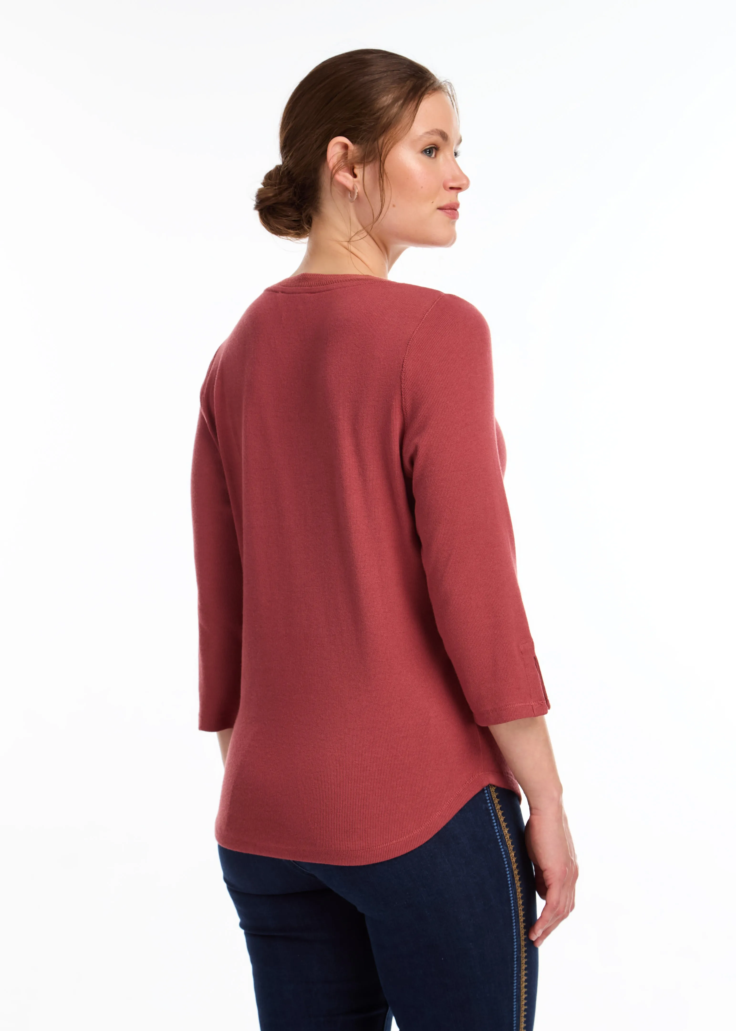 3/4 Sleeve V-Neck Top