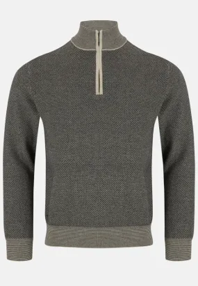 6th Sense Stanley Half Zip Sweater - Willow