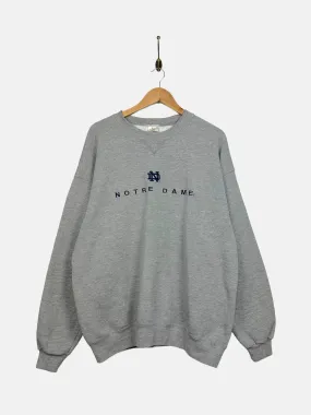 90's Notre Dame USA Made Embroidered Vintage Sweatshirt Size XL