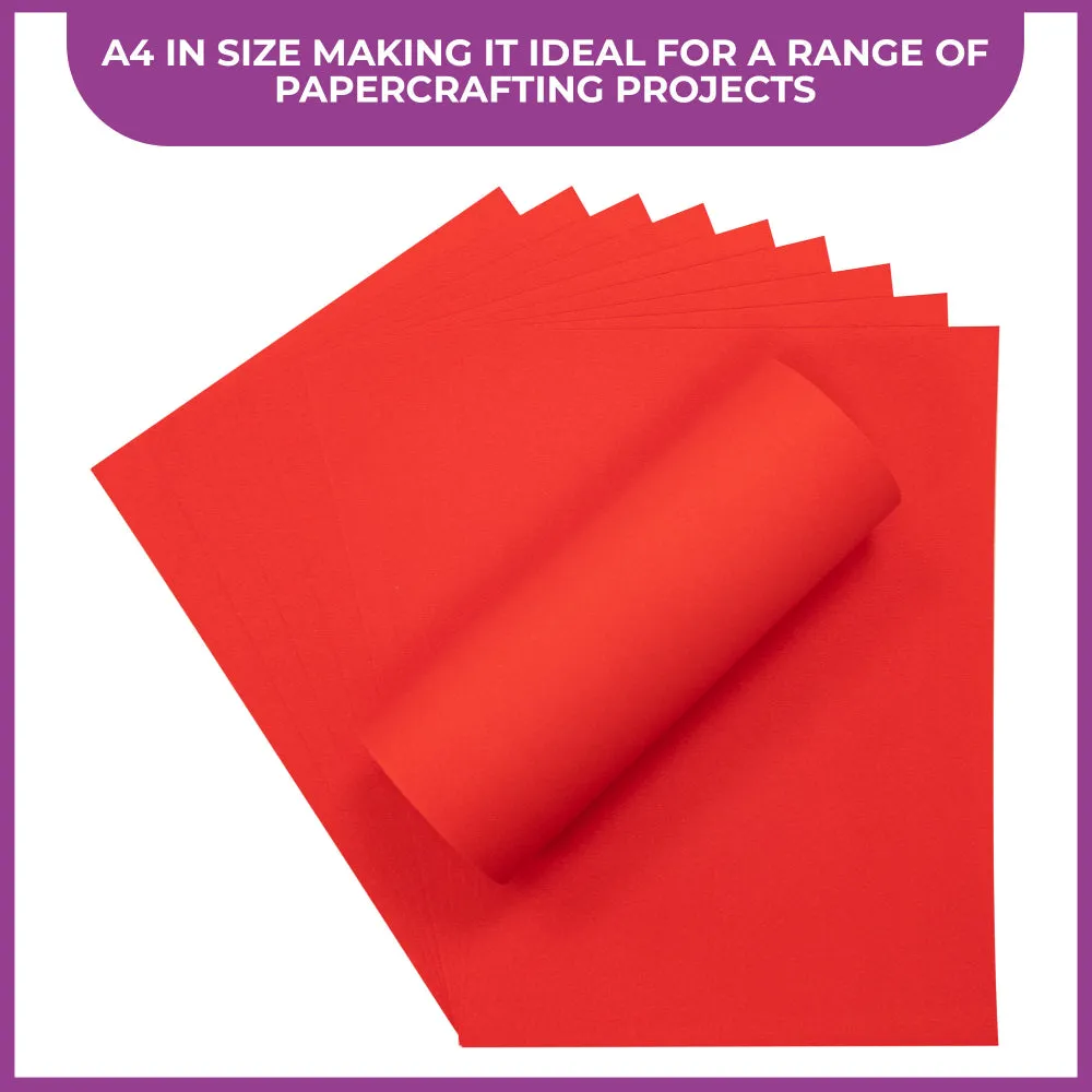 A4 Red Glitter Card - 10 Pack