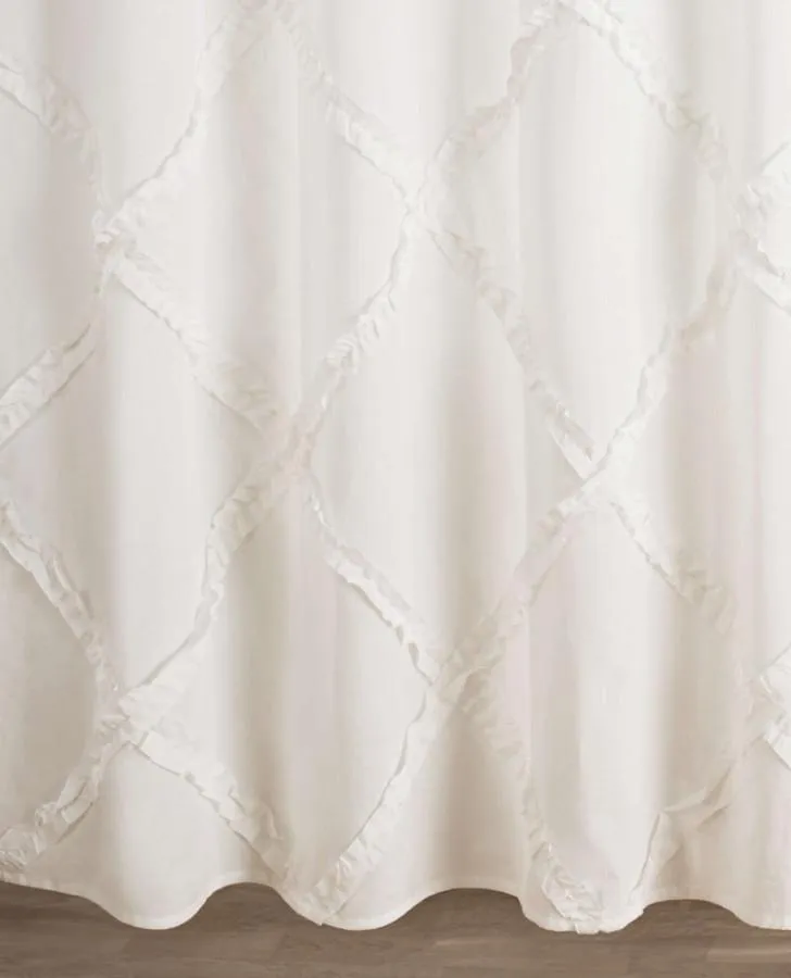 Adelina White Shower Curtain