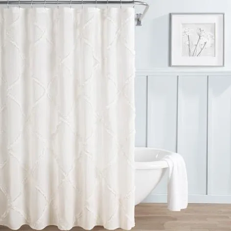 Adelina White Shower Curtain