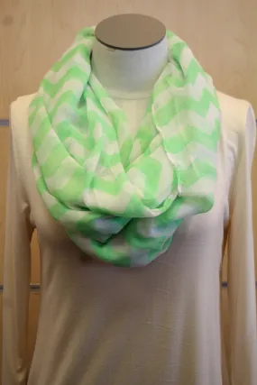 ADO | Infinity Green and White Chevron Scarf