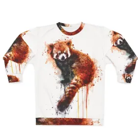 Adorable Red Panda Sweatshirt with Watercolor Animal Art