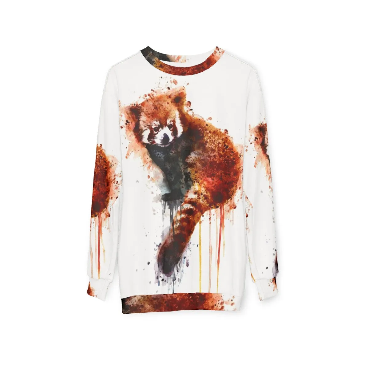 Adorable Red Panda Sweatshirt with Watercolor Animal Art