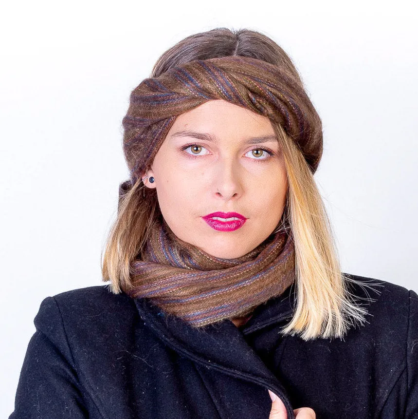 Alpaca Infinity Loop Boho Scarf, Cozy & Oversized (Traditional Inca Style)