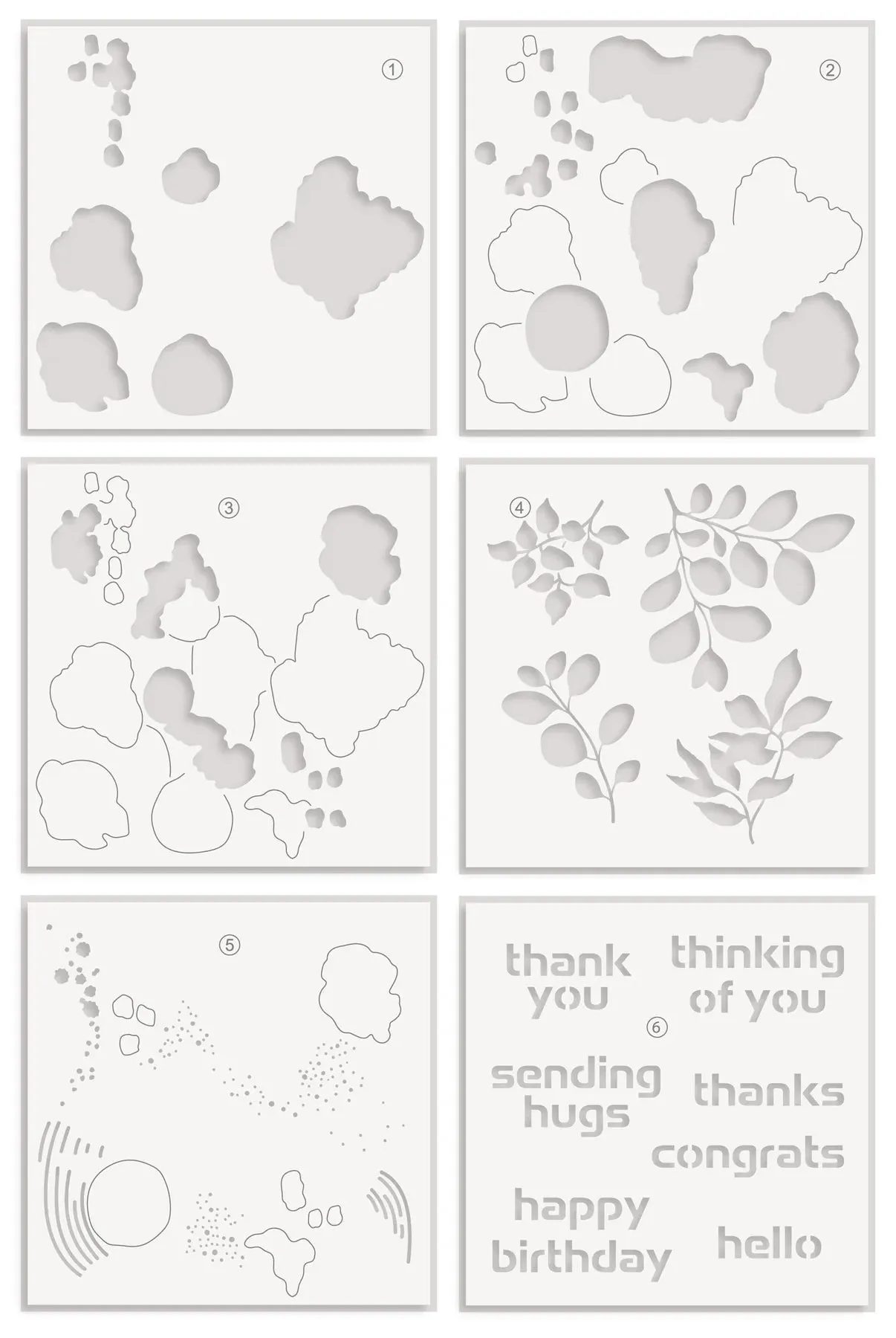 Altenew Stencil Art: Nature Splashes Layering Stencil Set (6 in 1)