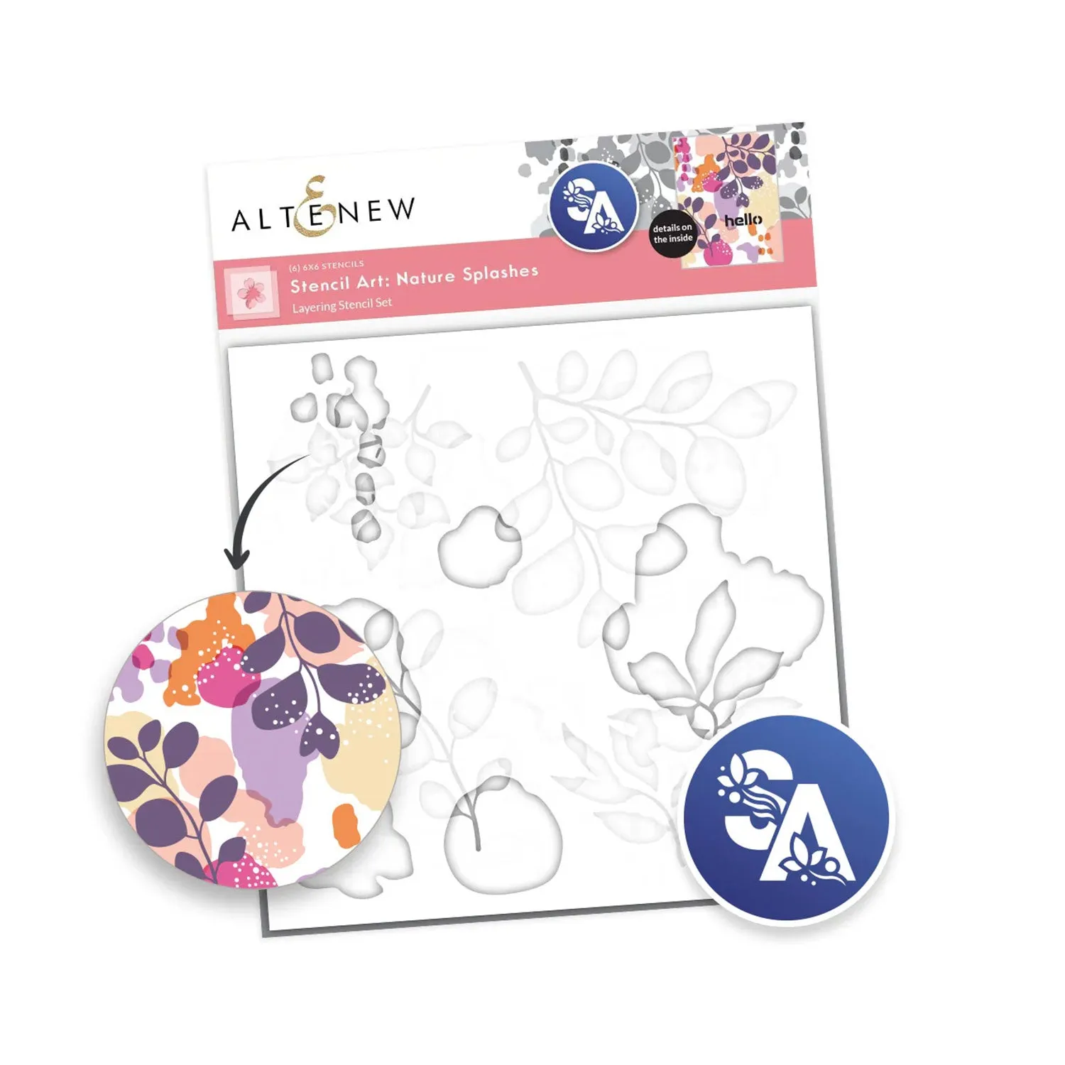 Altenew Stencil Art: Nature Splashes Layering Stencil Set (6 in 1)