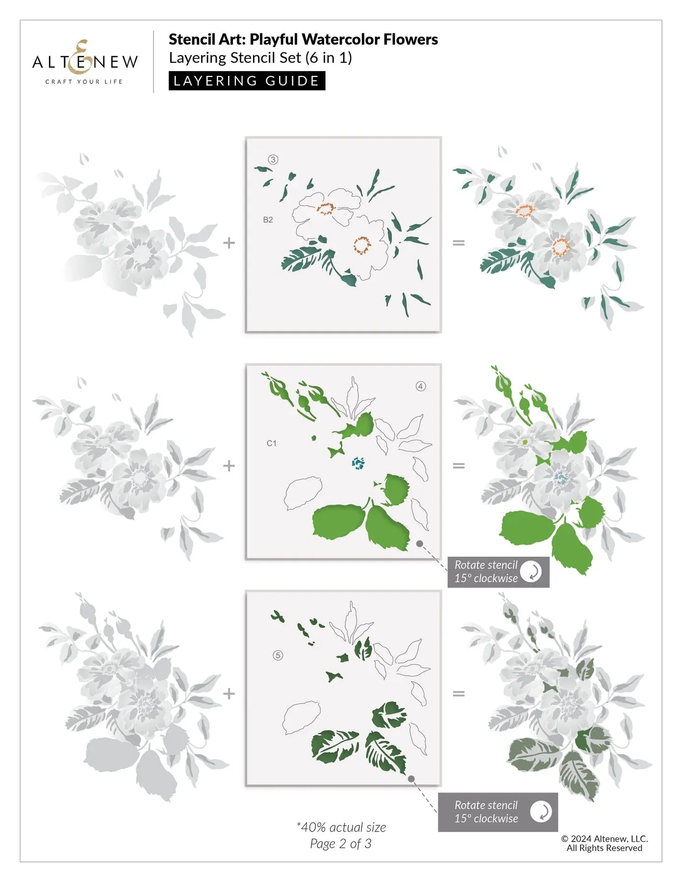 Altenew Stencil Art: Playful Watercolour Flowers Layering Stencil Set (6 in 1)*