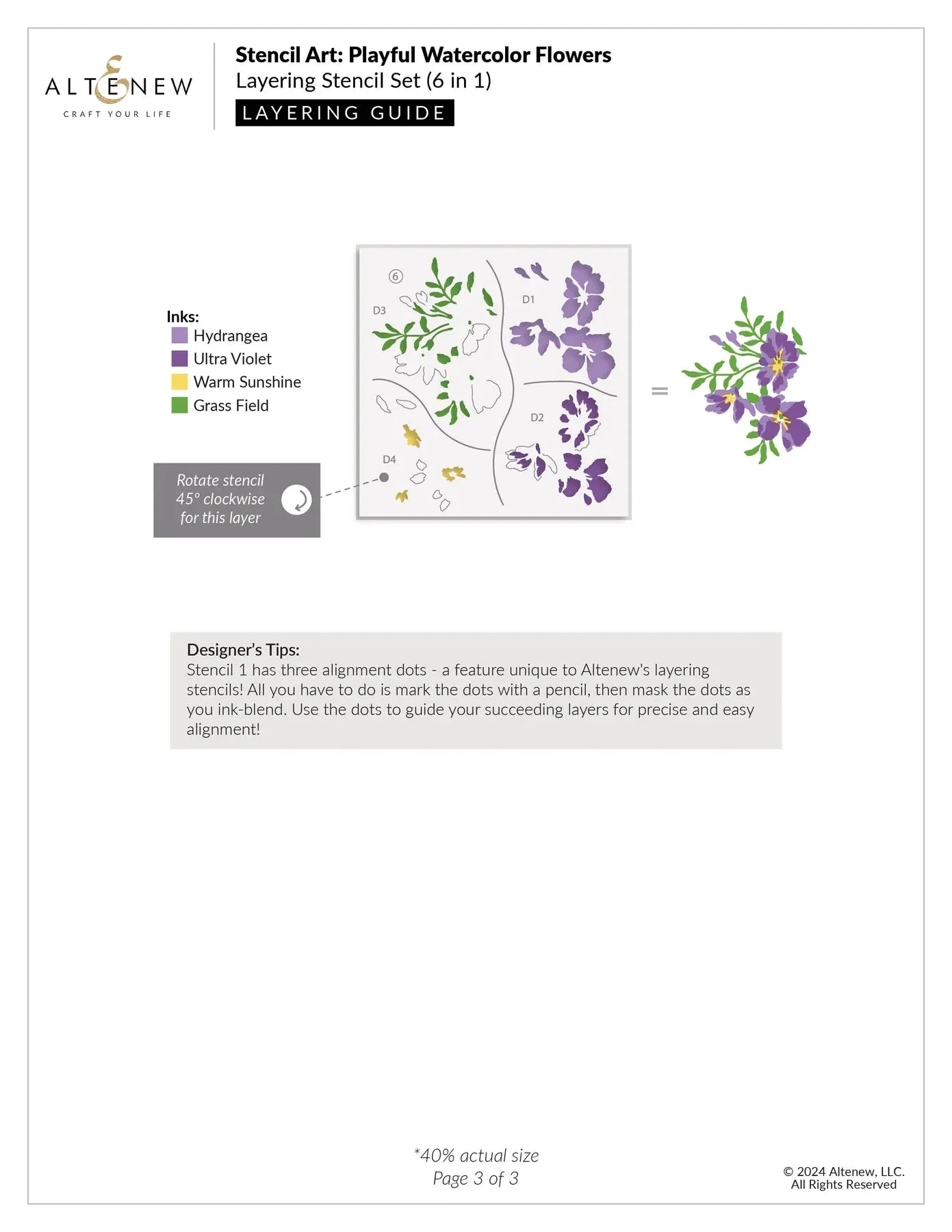 Altenew Stencil Art: Playful Watercolour Flowers Layering Stencil Set (6 in 1)*