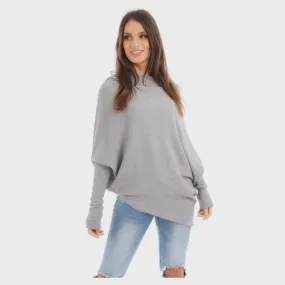 Audrey  Asymmetric Knitted Jumper - Ice