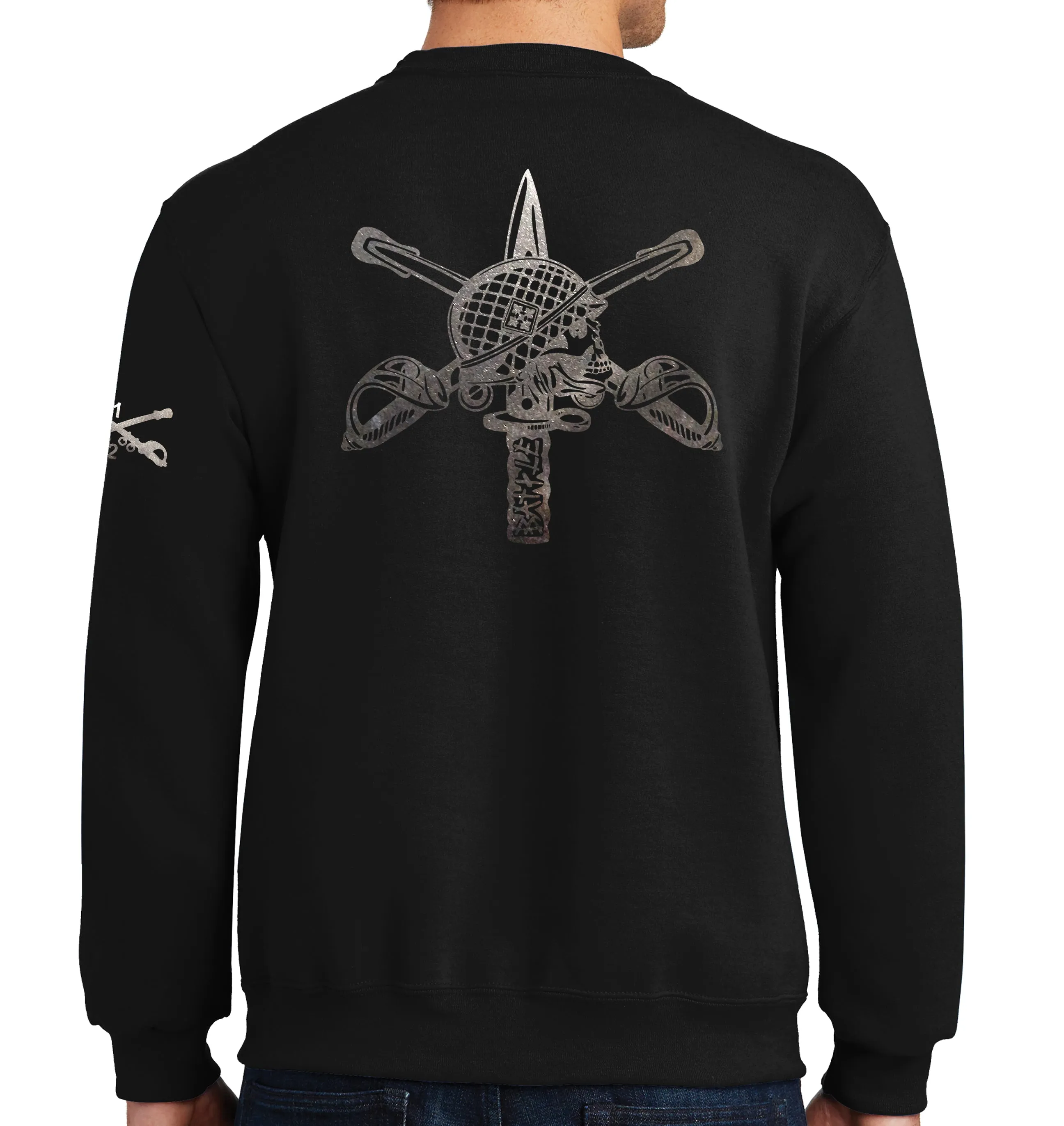B Co Black on Black Crewneck Unisex Sweatshirt. This shirt IS approved for PT.