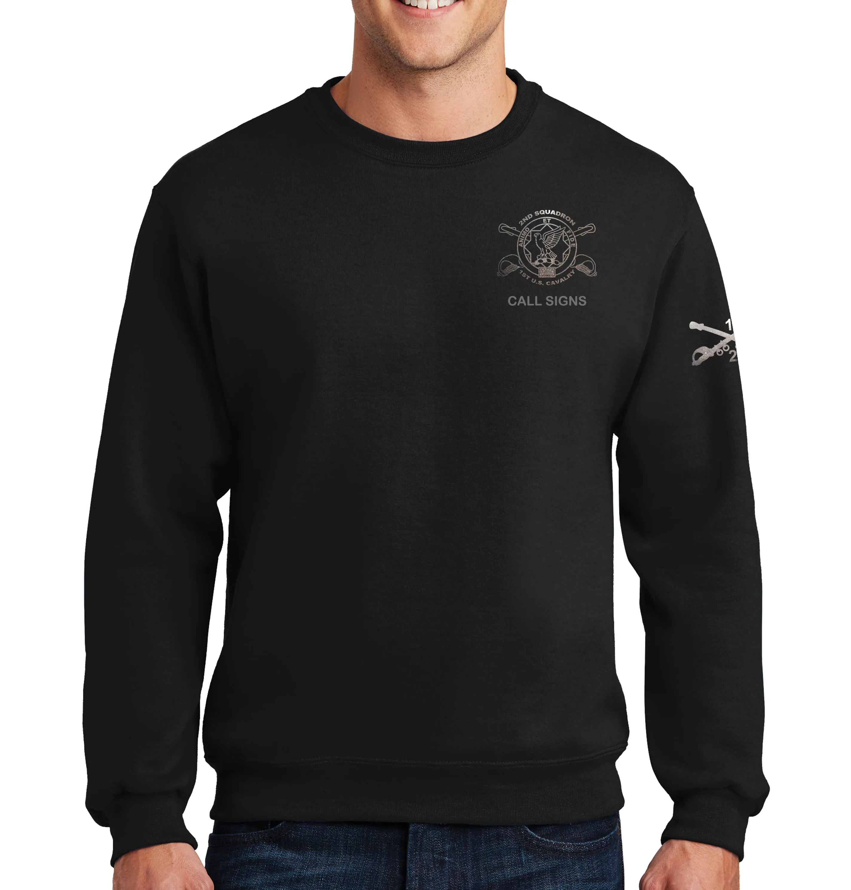 B Co Black on Black Crewneck Unisex Sweatshirt. This shirt IS approved for PT.