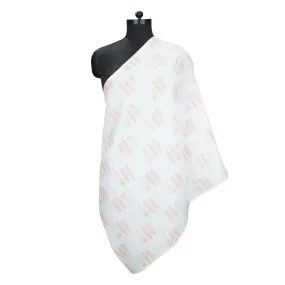 Bacati - Olivia Feathers Coral Muslin Nursing Scarf