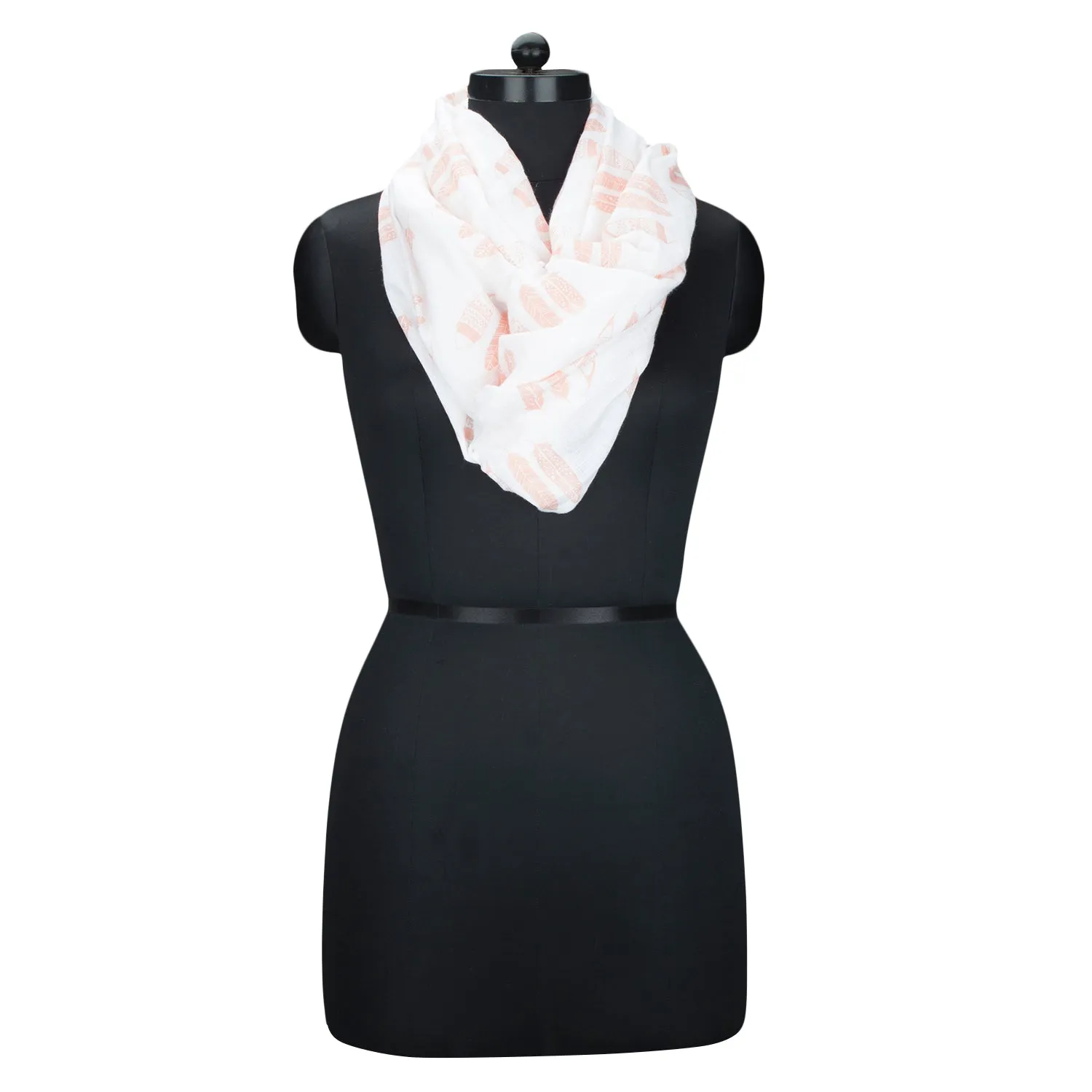 Bacati - Olivia Feathers Coral Muslin Nursing Scarf