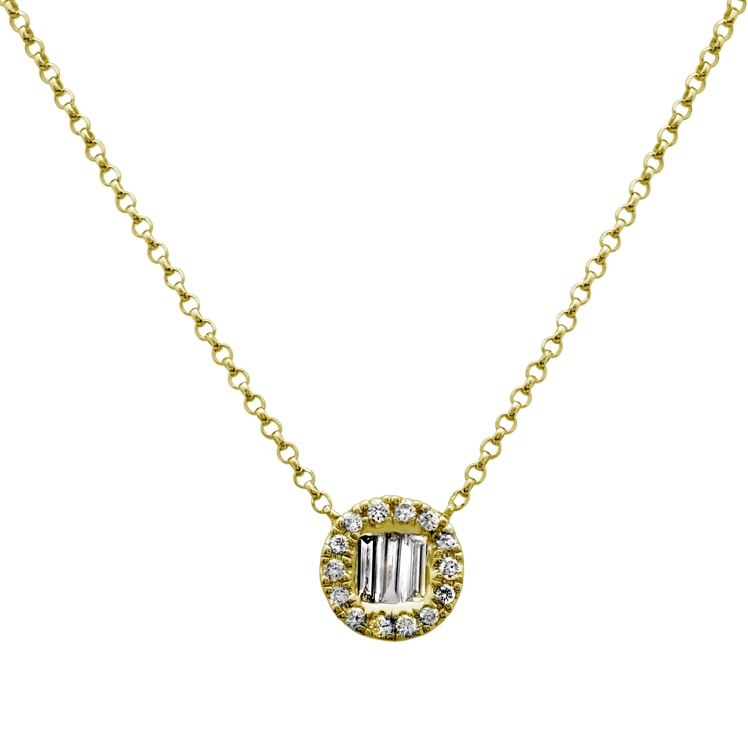 Baguette Disc Pendant