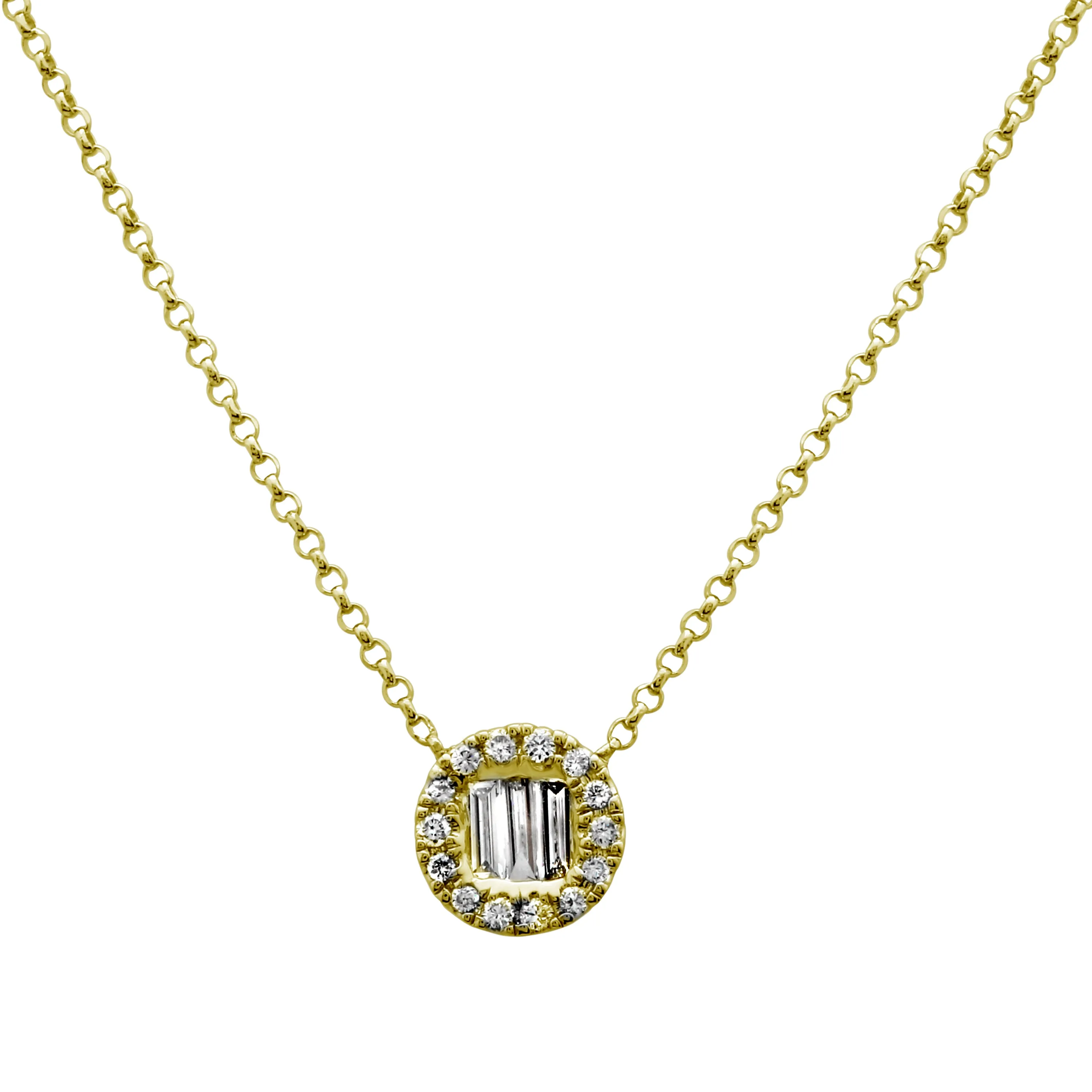 Baguette Disc Pendant