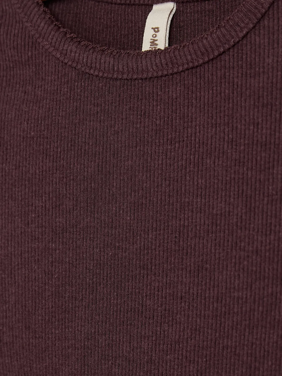 Basic Modal Long Sleeve Rib T-shirt - Kids - Dark Purple