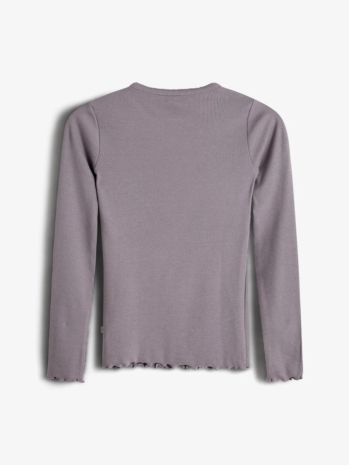 Basic Modal Long Sleeve Rib T-shirt - Kids - Dusty Purple