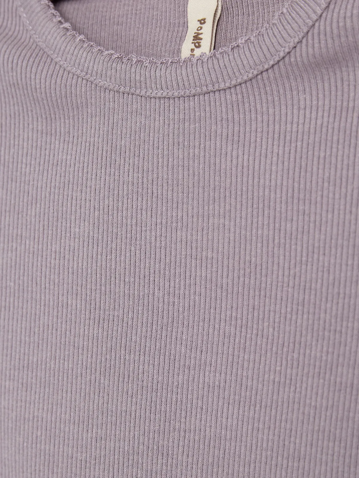Basic Modal Long Sleeve Rib T-shirt - Kids - Dusty Purple