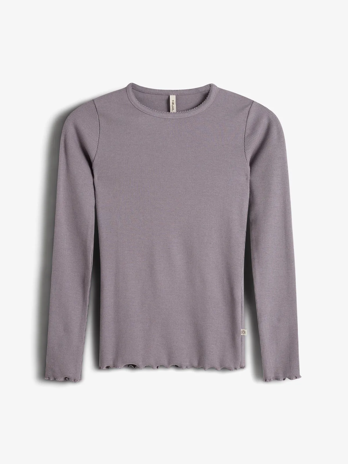 Basic Modal Long Sleeve Rib T-shirt - Kids - Dusty Purple