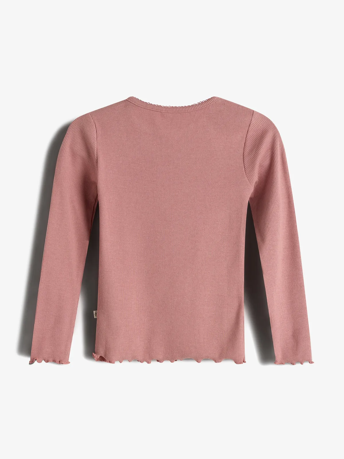 Basic Modal Long Sleeve Rib T-shirt - Kids - Dusty Rose