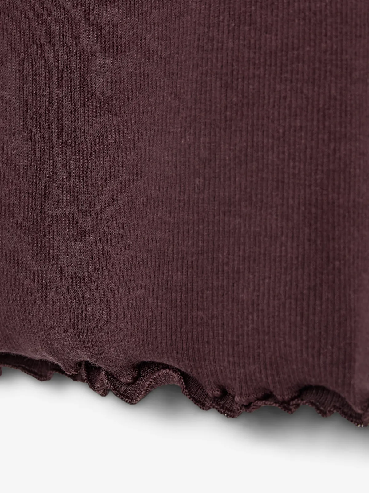 Basic Modal Long Sleeve Rib T-shirt - Little - Dark Purple
