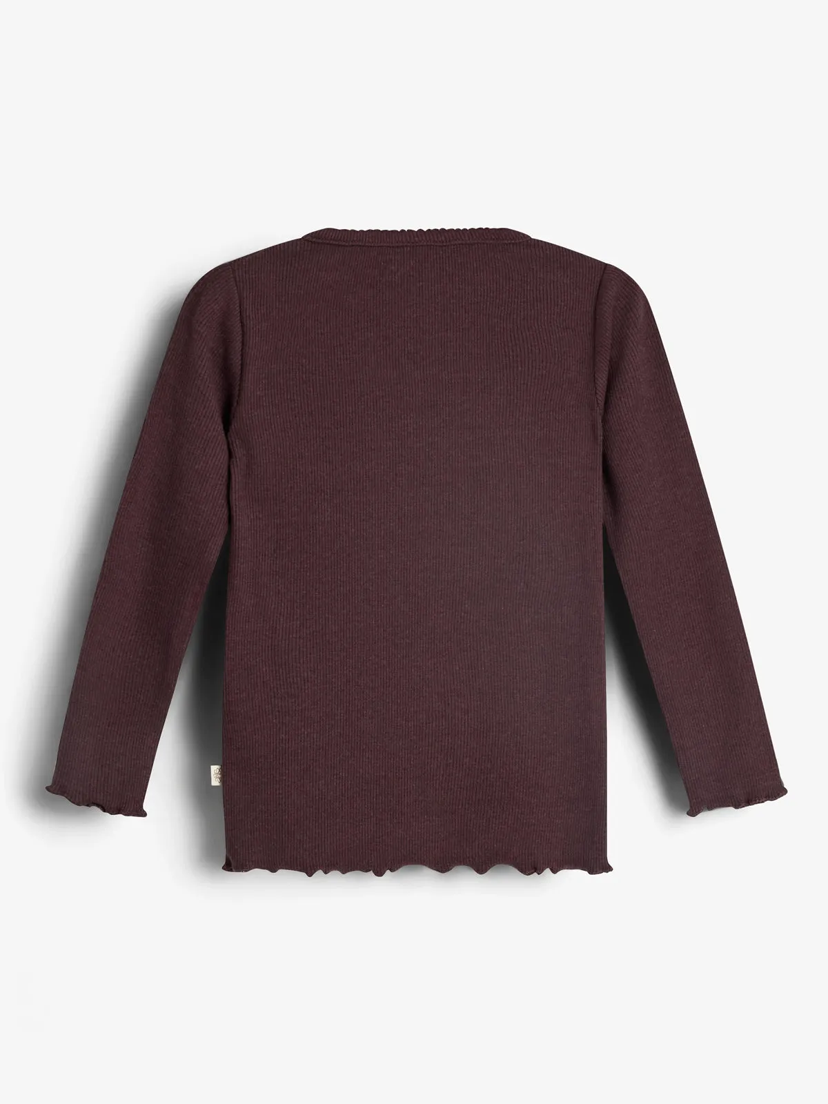 Basic Modal Long Sleeve Rib T-shirt - Little - Dark Purple
