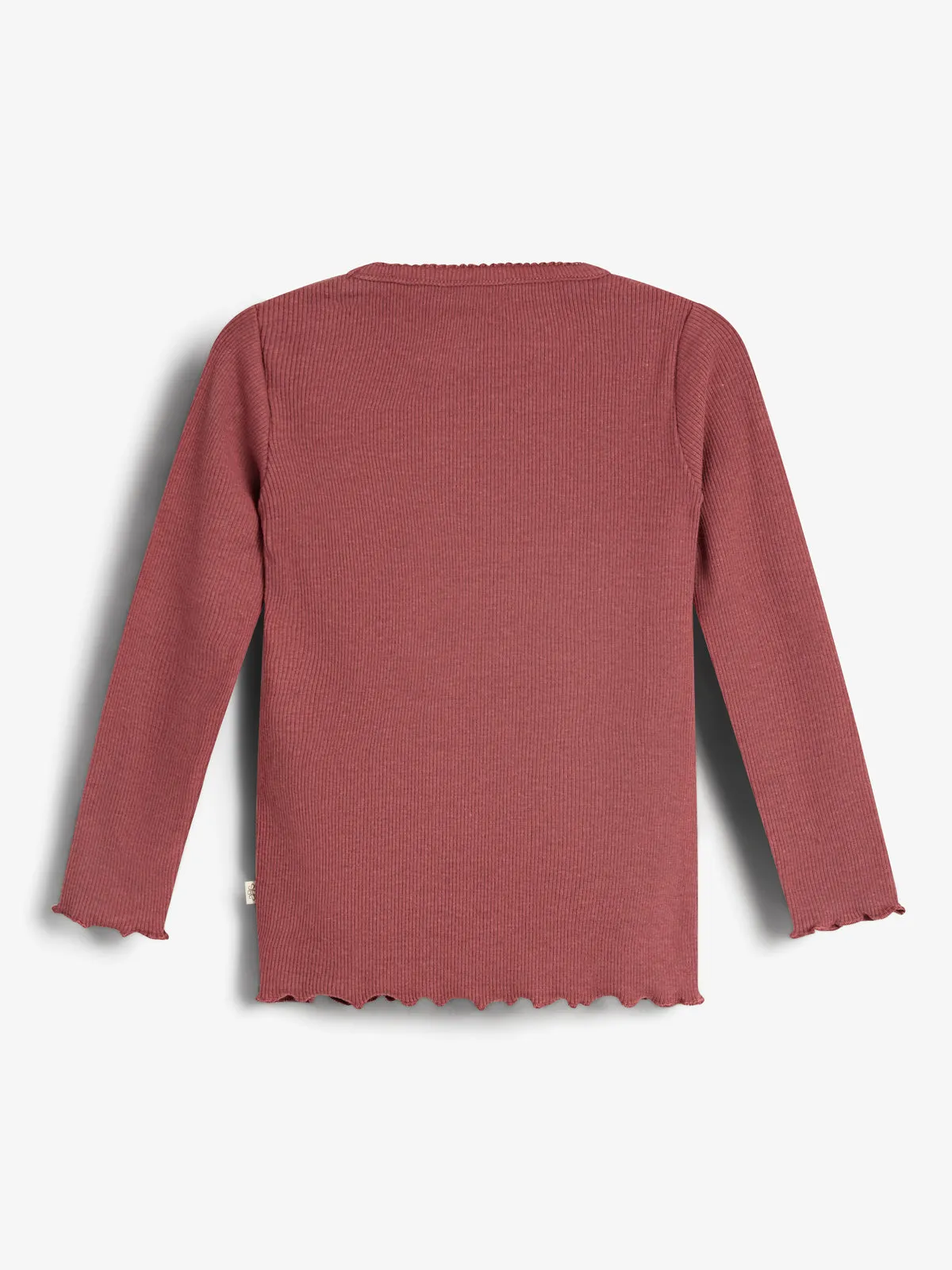 Basic Modal Long Sleeve Rib T-shirt - Little - Dark Rose