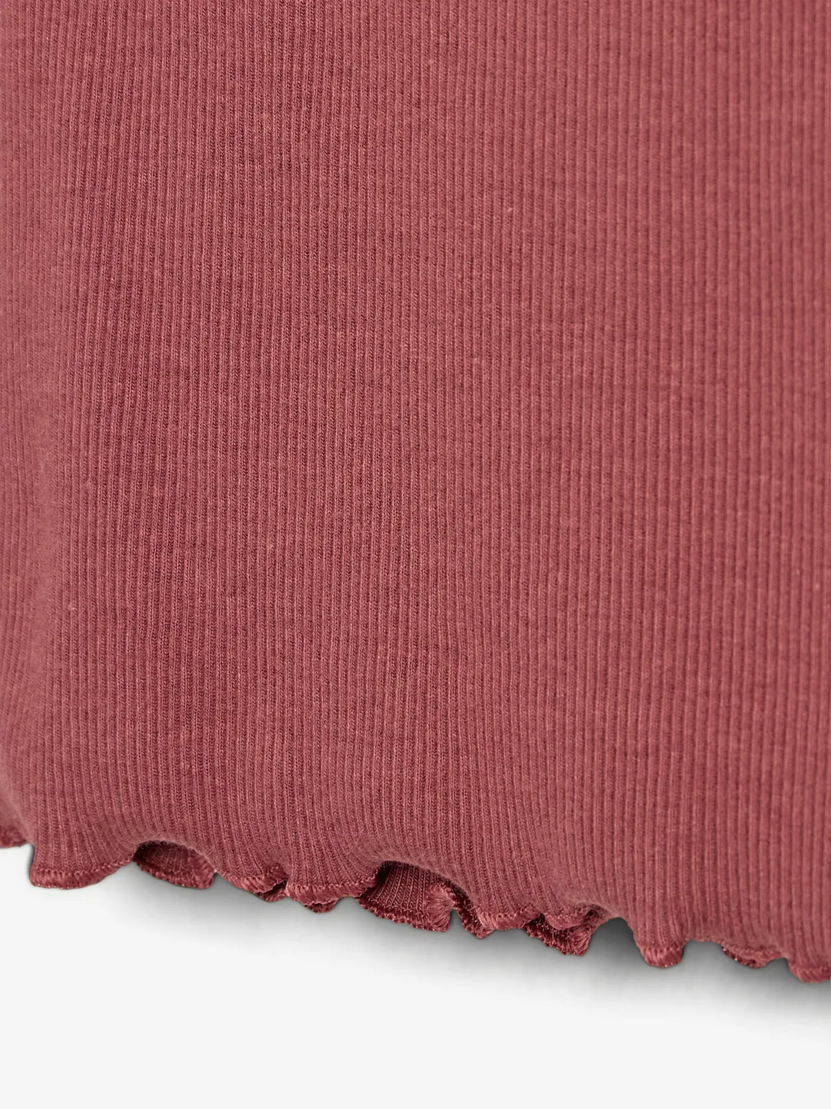 Basic Modal Long Sleeve Rib T-shirt - Little - Dark Rose