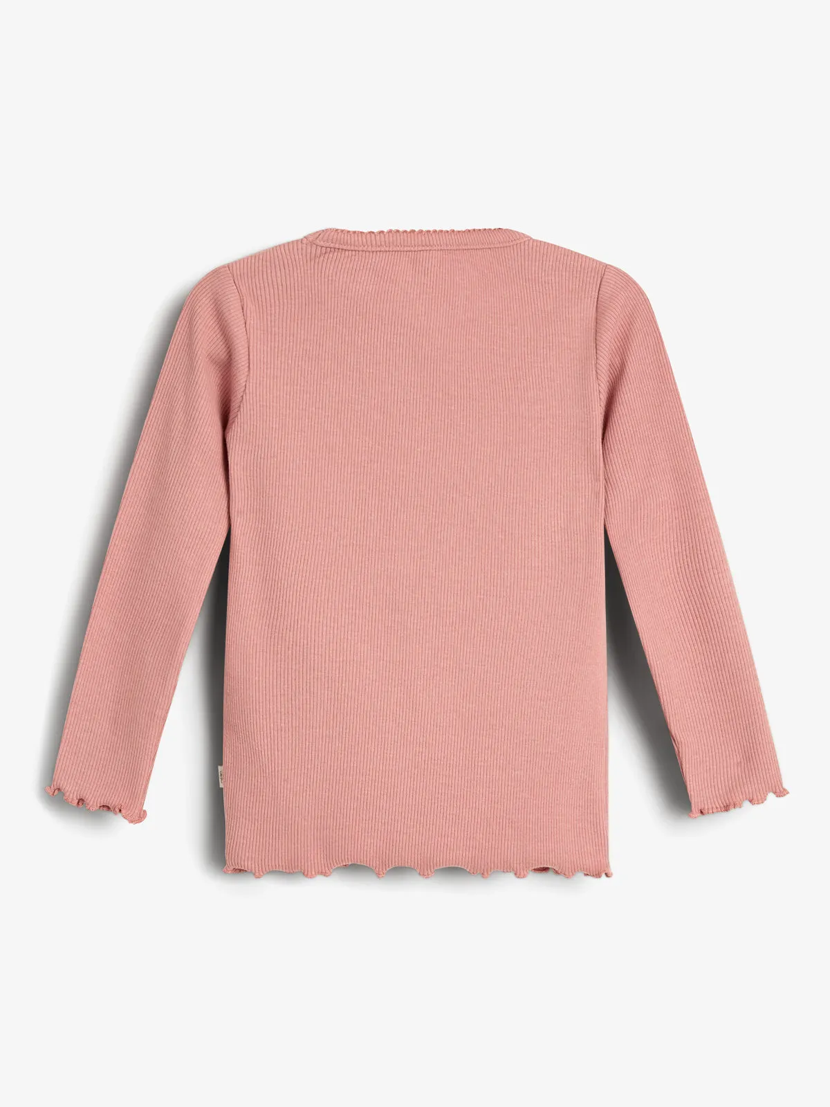 Basic Modal Long Sleeve Rib T-shirt - Little - Dusty Rose