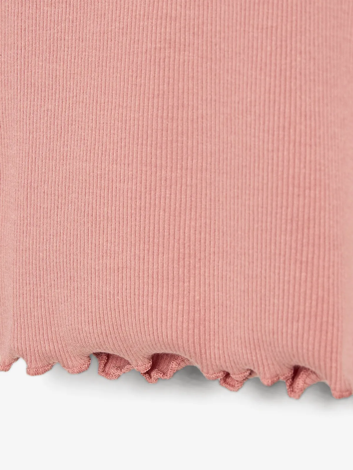 Basic Modal Long Sleeve Rib T-shirt - Little - Dusty Rose