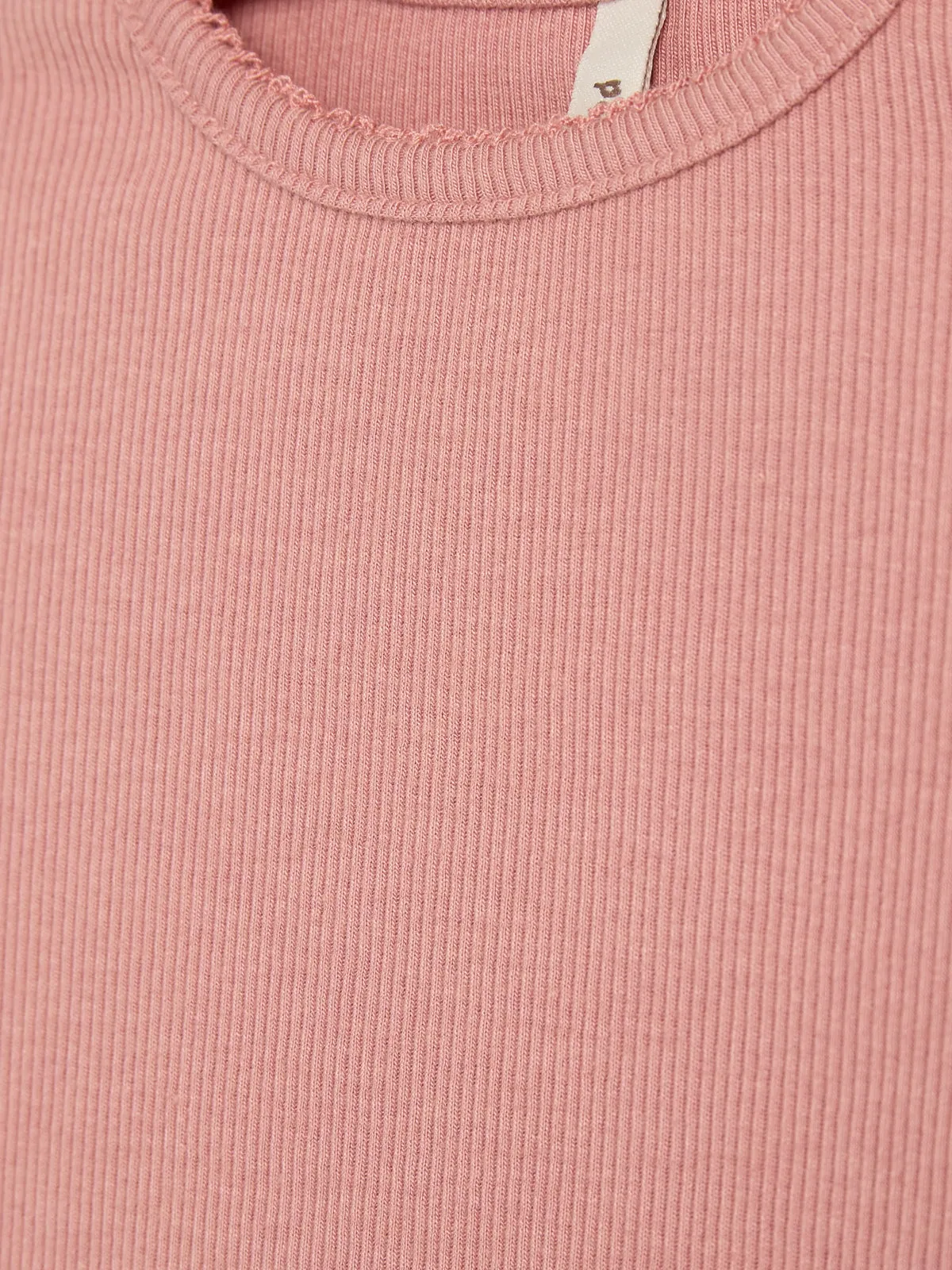 Basic Modal Long Sleeve Rib T-shirt - Little - Dusty Rose