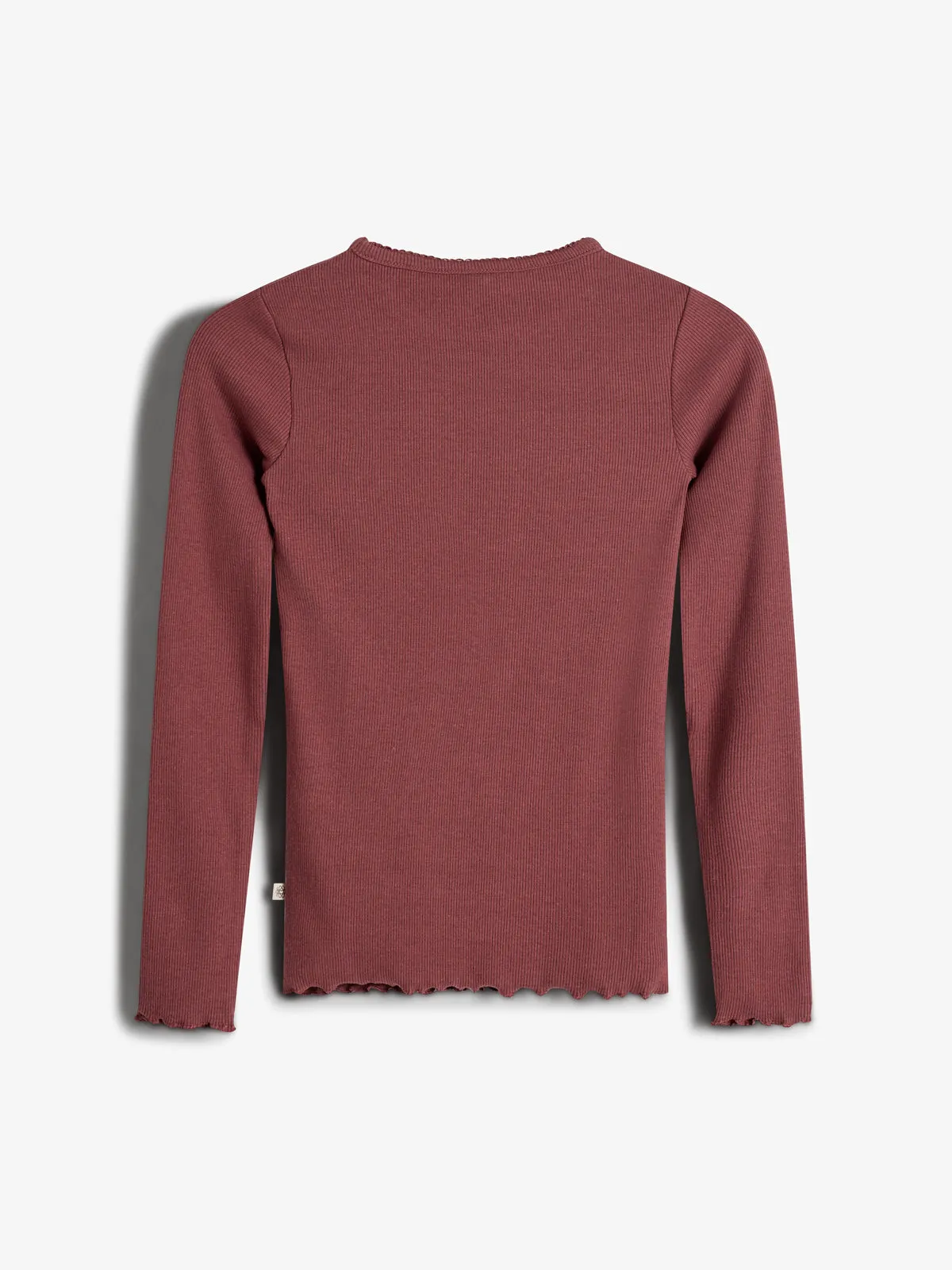 Basic Modal Long Sleeve Rib T-shirt - Tween - Dark Rose