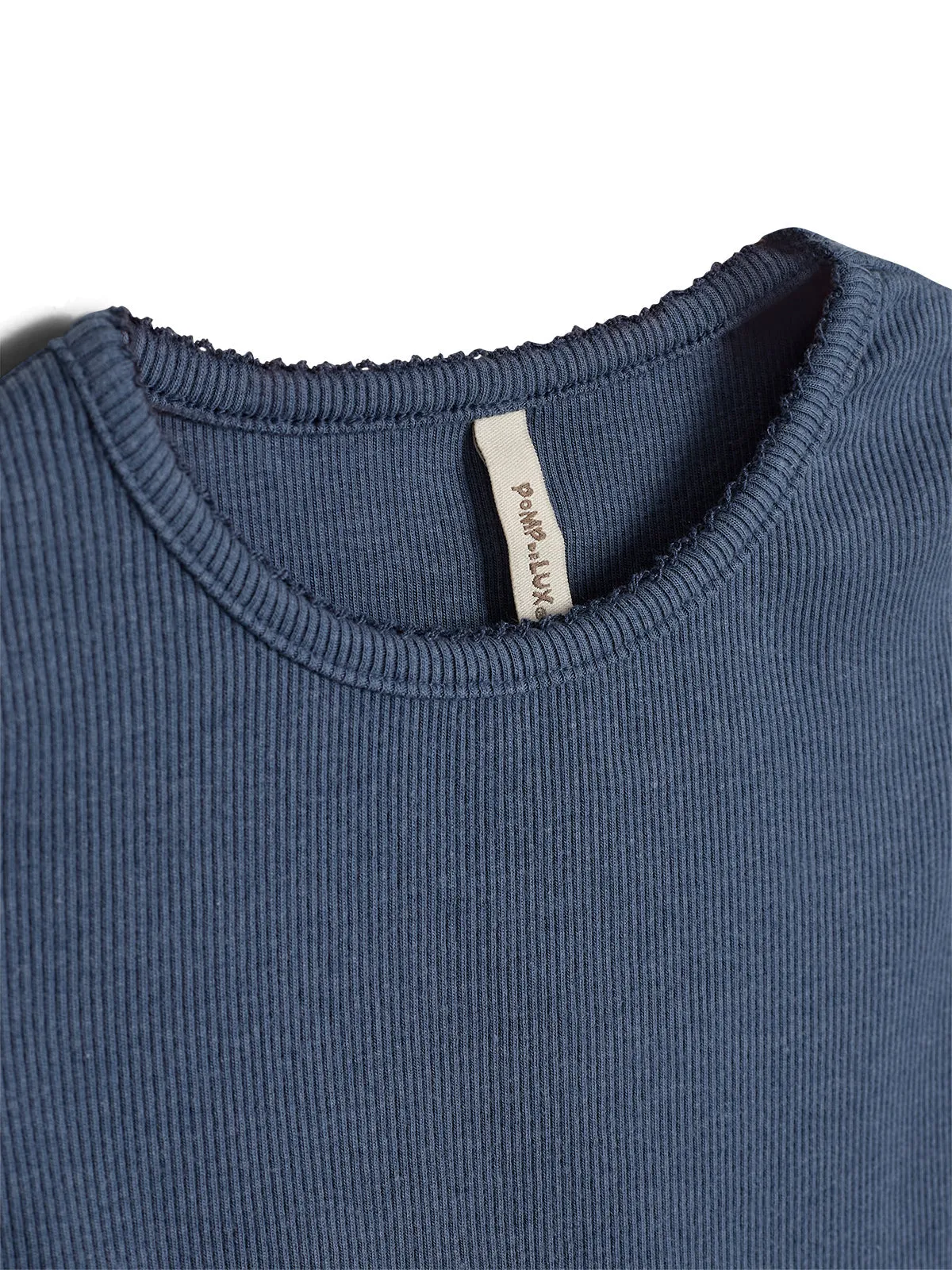 Basic Modal Long Sleeve Rib T-shirt - Tween - Vintage Blue