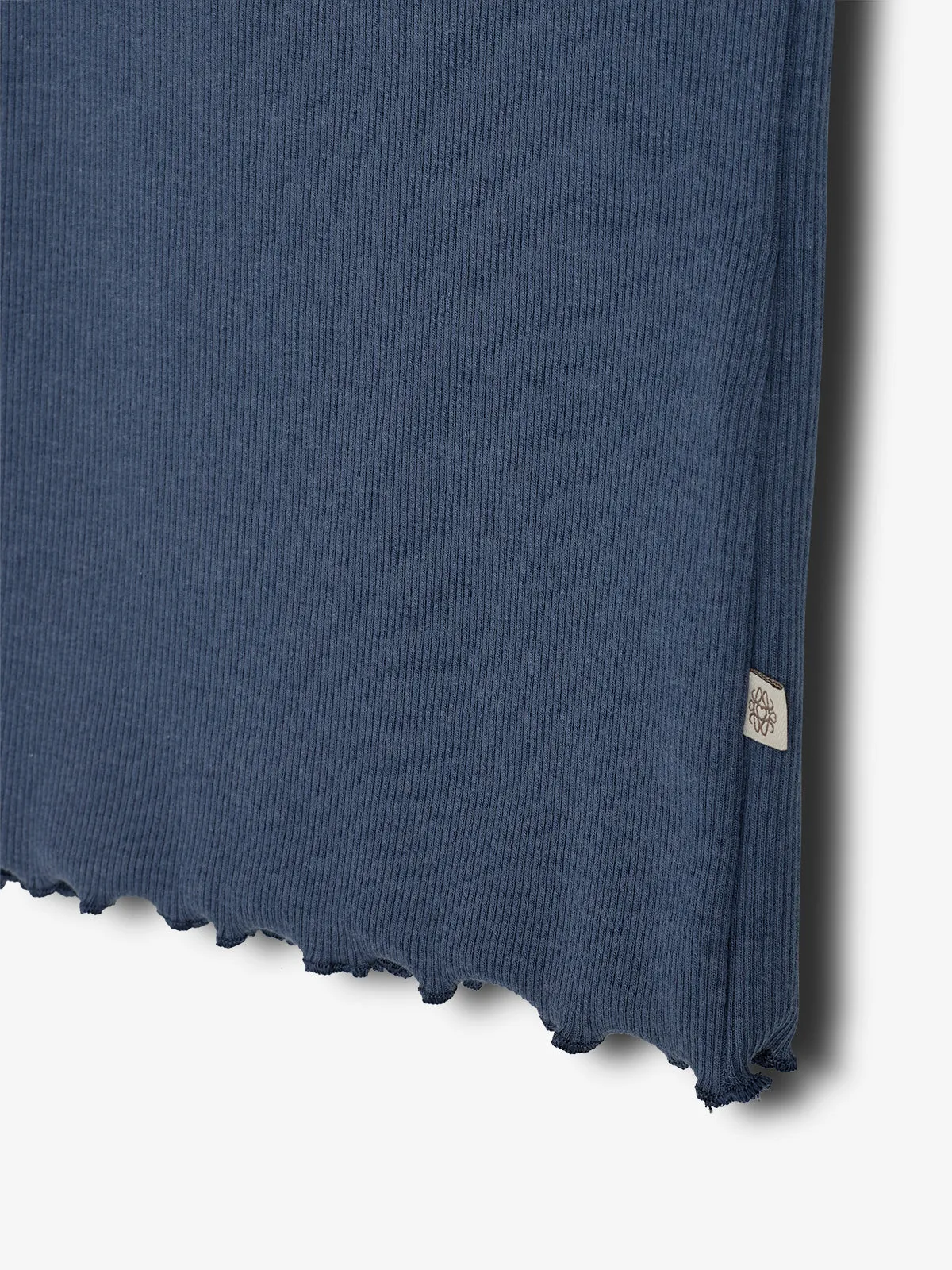 Basic Modal Long Sleeve Rib T-shirt - Tween - Vintage Blue