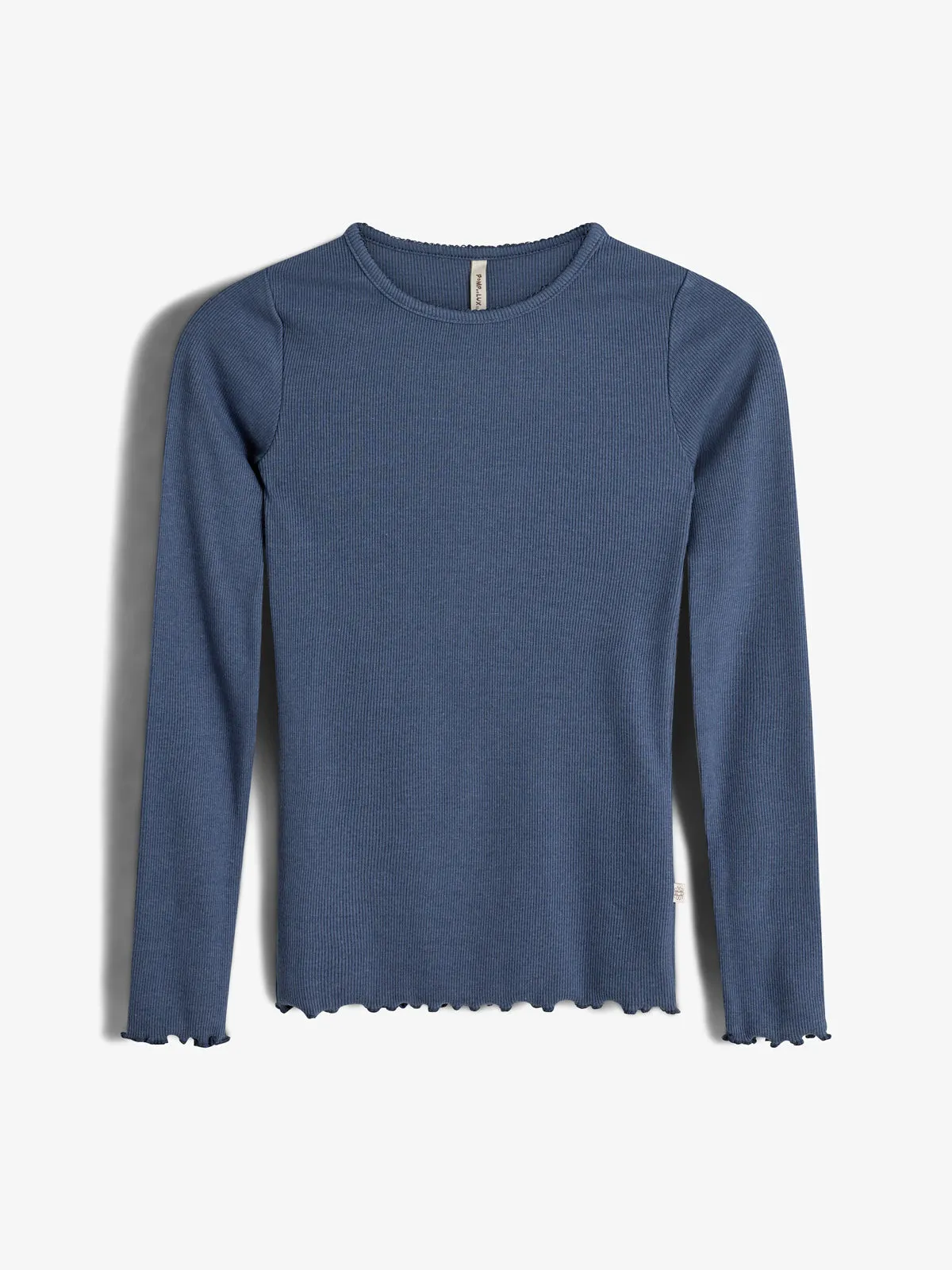 Basic Modal Long Sleeve Rib T-shirt - Tween - Vintage Blue