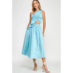 Betsy Blue Flower Midi Dress