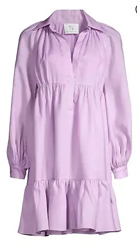 BILLOW SLEEVE BABYDOLL DRESS - Wisteria