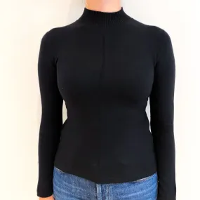 Black Cashmere Turtleneck Jumper Small