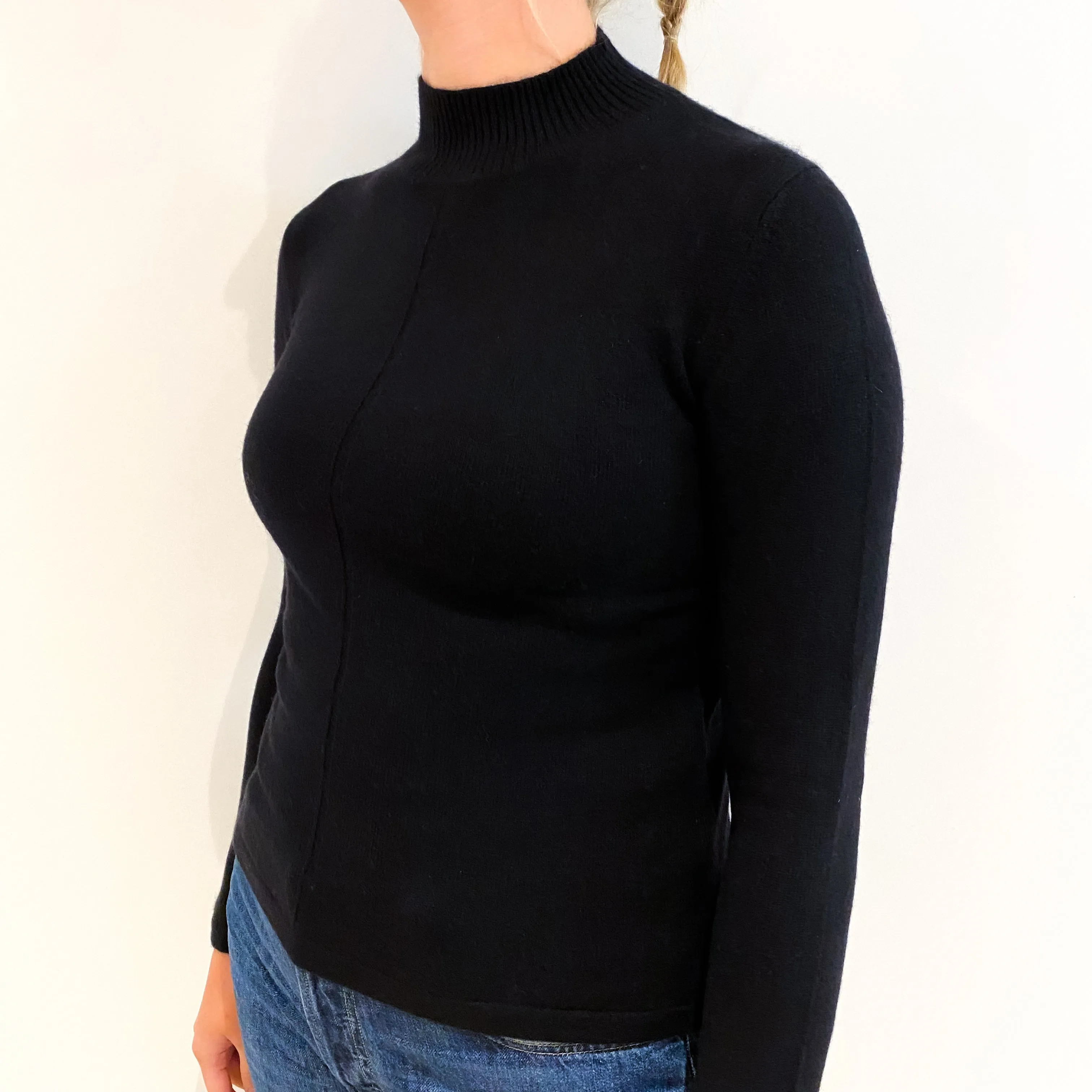Black Cashmere Turtleneck Jumper Small