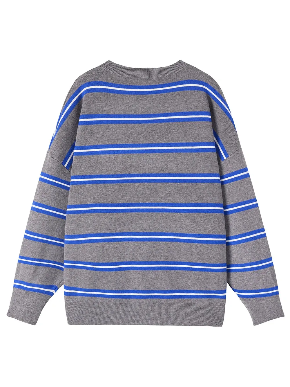 Boyfriend Women's Striped Oversized Sweater Fall Winter Unisex Lazy Casual Loose Pullover Tops Hip Hop Streetwear C-219
