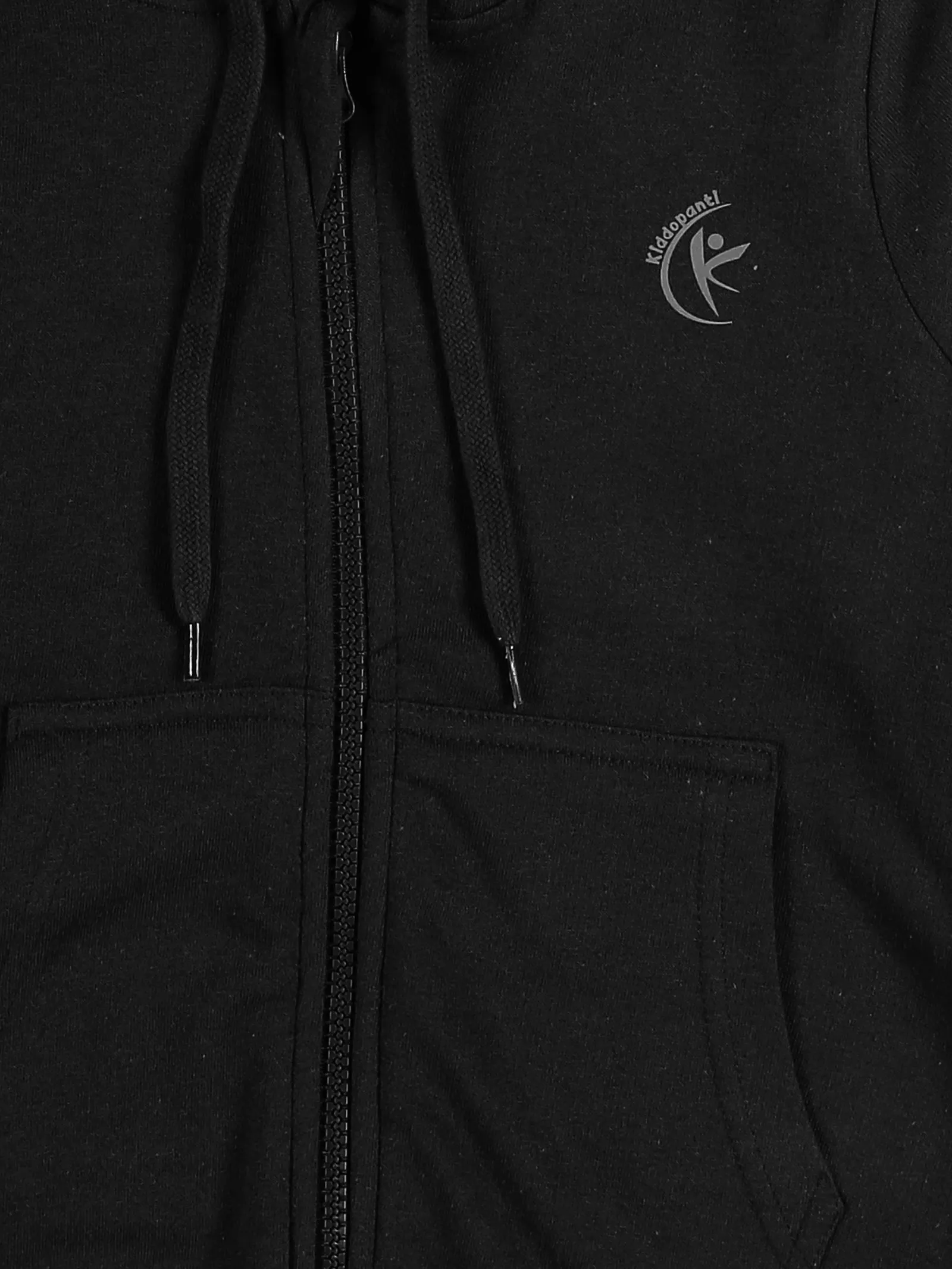 Boys Solid Full Sleeves Zip Front Open Hooded Sweatshirt